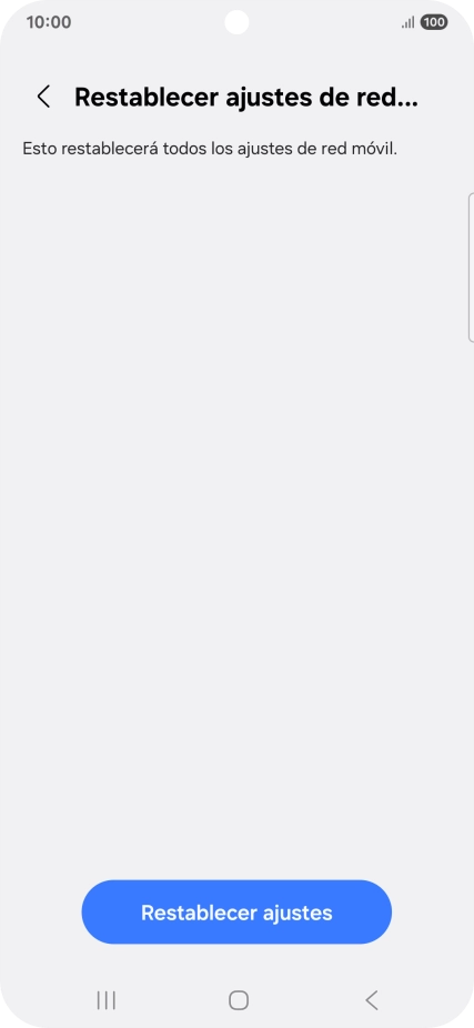 Pulsa Restablecer ajustes. Pulsa Restablecer ajustes.