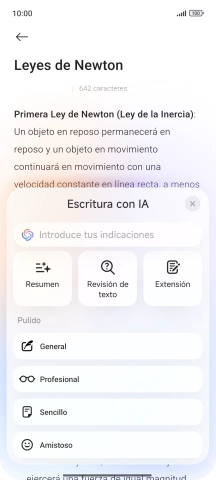 Para generar un texto, pulsar en el campo de escritura. Para generar un texto, pulsar en el campo de escritura.