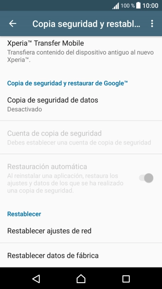 Pulsa Restablecer datos de fábrica. Pulsa Restablecer datos de fábrica.