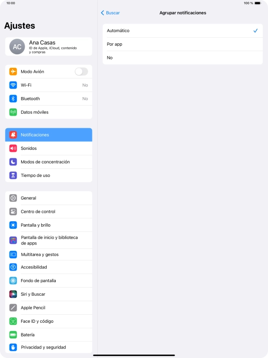 Pulsa el ajuste deseado. Pulsa el ajuste deseado.