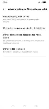 Pulsa Borrar todos los datos. Pulsa Borrar todos los datos.