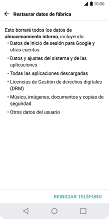 Pulsa REINICIAR TELÉFONO. Pulsa REINICIAR TELÉFONO.