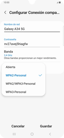 Pulsa WPA3-Personal para proteger la conexión wifi con una contraseña. Pulsa WPA3-Personal para proteger la conexión wifi con una contraseña.