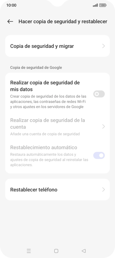 Pulsa Restablecer teléfono. Pulsa Restablecer teléfono.