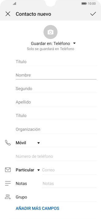 Pulsa Nombre e introduce el nombre deseado. Pulsa Nombre e introduce el nombre deseado.