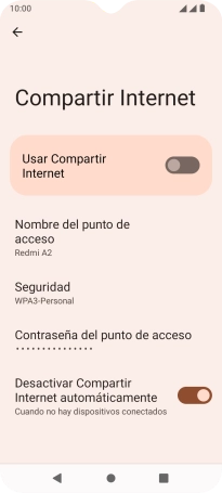 Pulsa Contraseña del punto de acceso. Pulsa Contraseña del punto de acceso.
