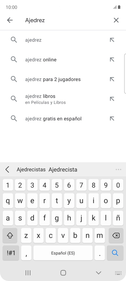Introduce el nombre del tema o de la app y pulsa el icono de búsqueda. Introduce el nombre del tema o de la app y pulsa el icono de búsqueda.
