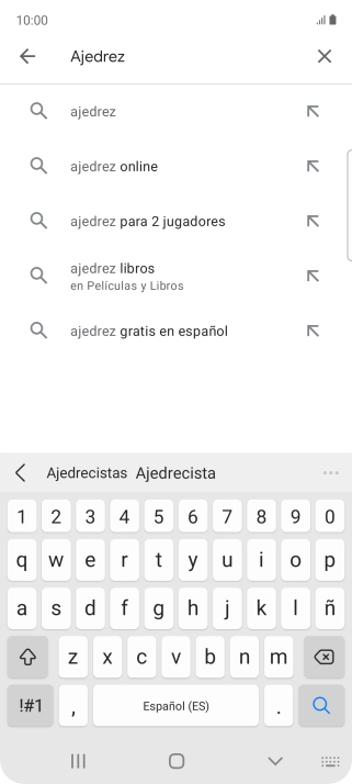 Introduce el nombre del tema o de la app y pulsa el icono de búsqueda. Introduce el nombre del tema o de la app y pulsa el icono de búsqueda.