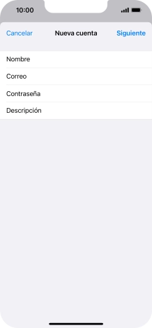 Pulsa Descripción e introduce el nombre de la cuenta de correo electrónico. Pulsa Descripción e introduce el nombre de la cuenta de correo electrónico.
