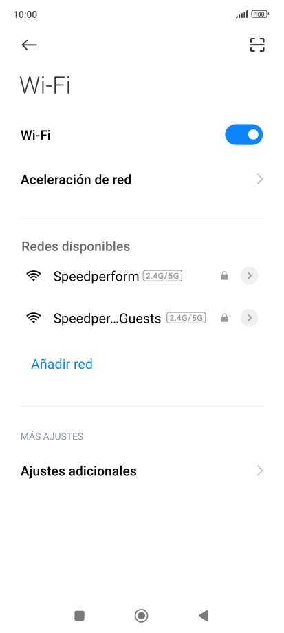 Pulsa la red deseada. Pulsa la red deseada.