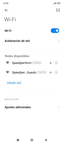 Pulsa la red deseada. Pulsa la red deseada.