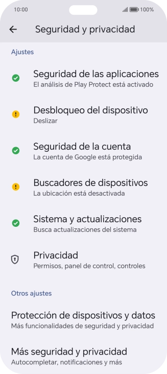Pulsa Más seguridad y privacidad. Pulsa Más seguridad y privacidad.
