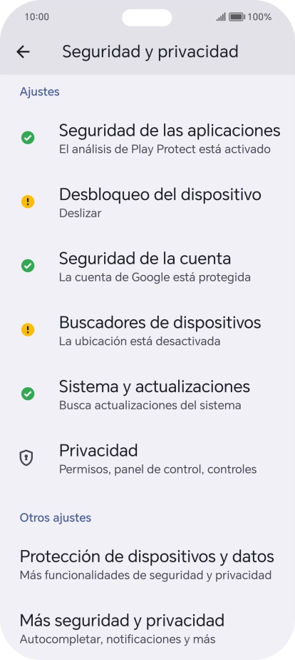 Pulsa Más seguridad y privacidad. Pulsa Más seguridad y privacidad.