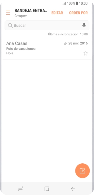 Pulsa el icono de nuevo correo electrónico. Pulsa el icono de nuevo correo electrónico.