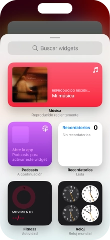 Pulsa el widget deseado. Pulsa el widget deseado.