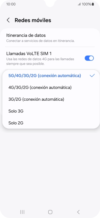 Pulsa el tipo de red deseado. Pulsa el tipo de red deseado.