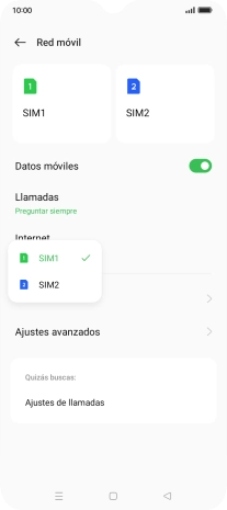 Pulsa la tarjeta SIM deseada. Pulsa la tarjeta SIM deseada.