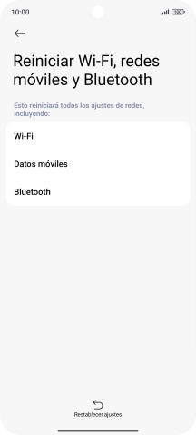 Pulsa Restablecer ajustes. Pulsa Restablecer ajustes.