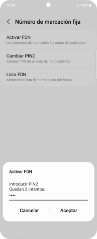 Introduce el código PIN2 y pulsa Aceptar. Introduce el código PIN2 y pulsa Aceptar.