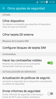 Pulsa Configurar bloqueo de tarjeta SIM. Pulsa Configurar bloqueo de tarjeta SIM.