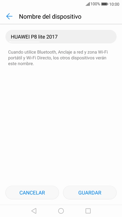 Introduce el nombre deseado de la conexión wifi y pulsa GUARDAR. Introduce el nombre deseado de la conexión wifi y pulsa GUARDAR.
