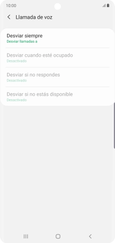 Pulsa el tipo de desvío deseado. Pulsa el tipo de desvío deseado.