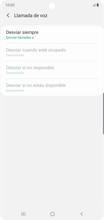 Pulsa el tipo de desvío deseado. Pulsa el tipo de desvío deseado.
