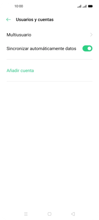 Pulsa Añadir cuenta. Pulsa Añadir cuenta.