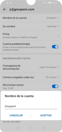 Introduce el nombre de la cuenta y pulsa ACEPTAR. Introduce el nombre de la cuenta y pulsa ACEPTAR.