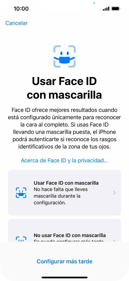 Pulsa Configurar más tarde. Pulsa Configurar más tarde.
