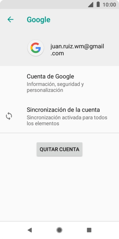 Pulsa Sincronización de la cuenta. Pulsa Sincronización de la cuenta.