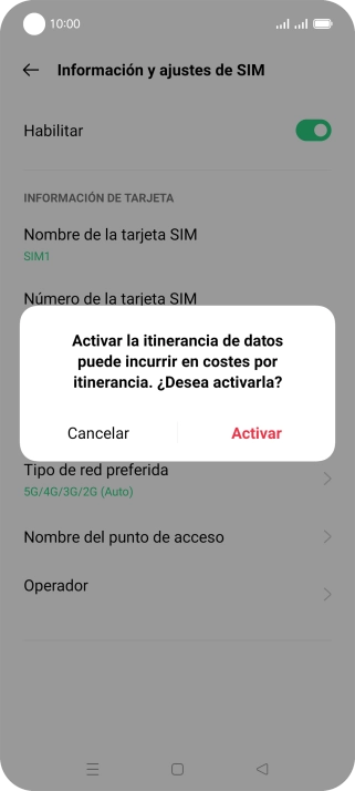 Si activas la función, pulsa Activar. Si activas la función, pulsa Activar.