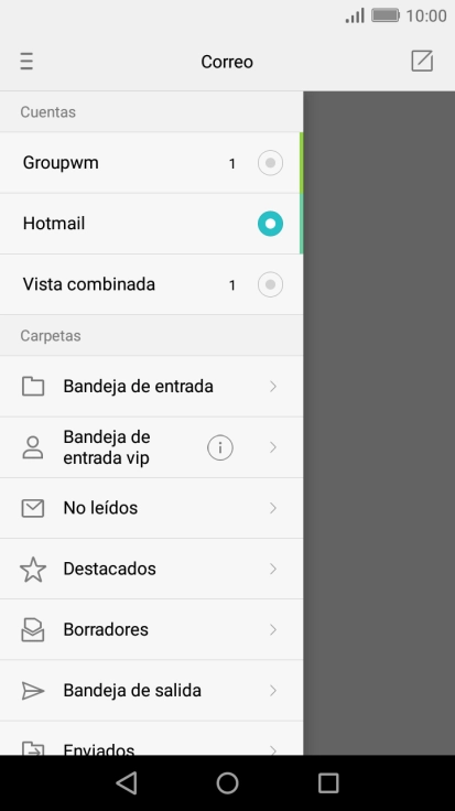 Pulsa la cuenta de correo electrónico deseada. Pulsa la cuenta de correo electrónico deseada.