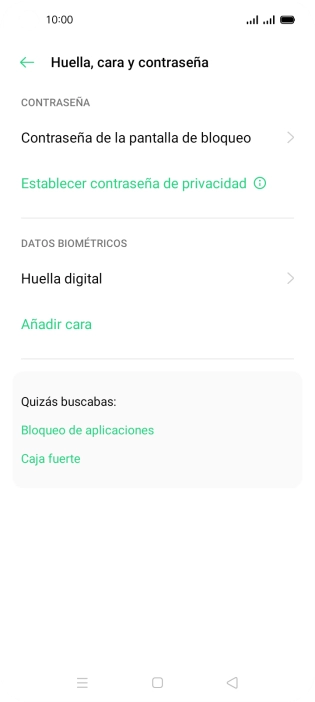 Pulsa Huella digital e introduce el código de seguridad extra que has creado anteriormente. Pulsa Huella digital e introduce el código de seguridad extra que has creado anteriormente.