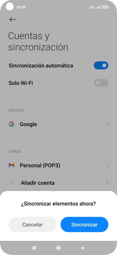 Si activas la función, pulsa Sincronizar. Si activas la función, pulsa Sincronizar.