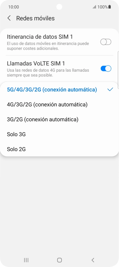 Pulsa el tipo de red deseado. Pulsa el tipo de red deseado.
