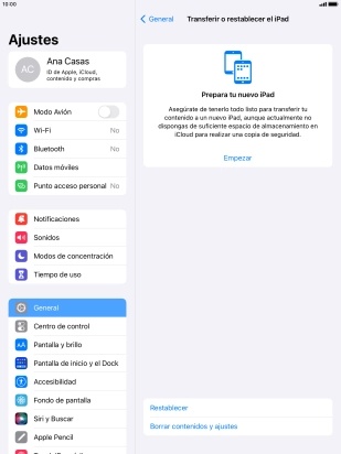 Pulsa Restablecer. Pulsa Restablecer.