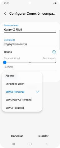 Pulsa WPA3-Personal para proteger la conexión wifi con una contraseña. Pulsa WPA3-Personal para proteger la conexión wifi con una contraseña.
