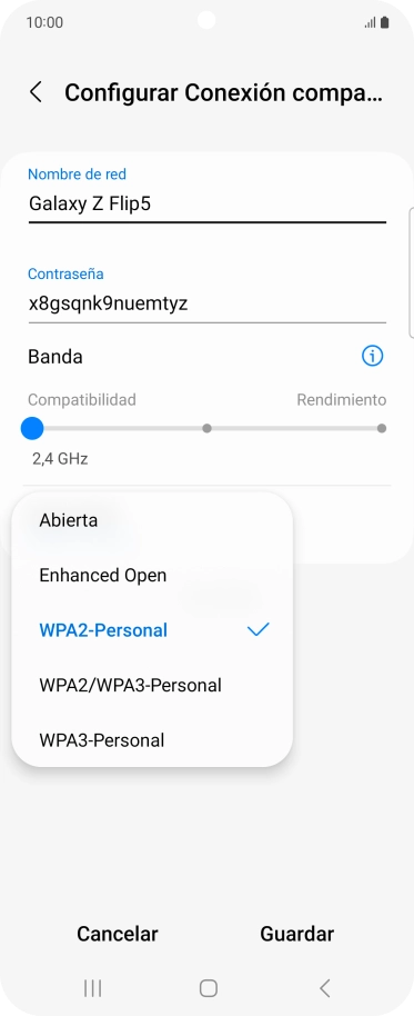 Pulsa WPA3-Personal para proteger la conexión wifi con una contraseña. Pulsa WPA3-Personal para proteger la conexión wifi con una contraseña.