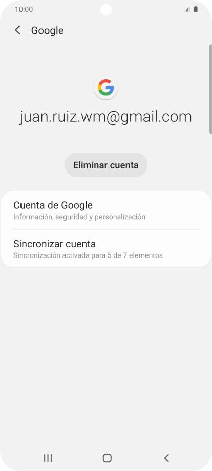 Pulsa Sincronizar cuenta. Pulsa Sincronizar cuenta.