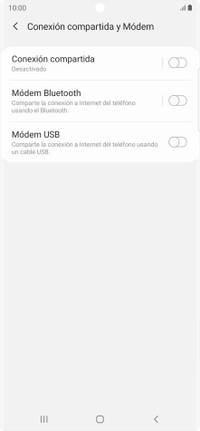 Pulsa Conexión compartida. Pulsa Conexión compartida.