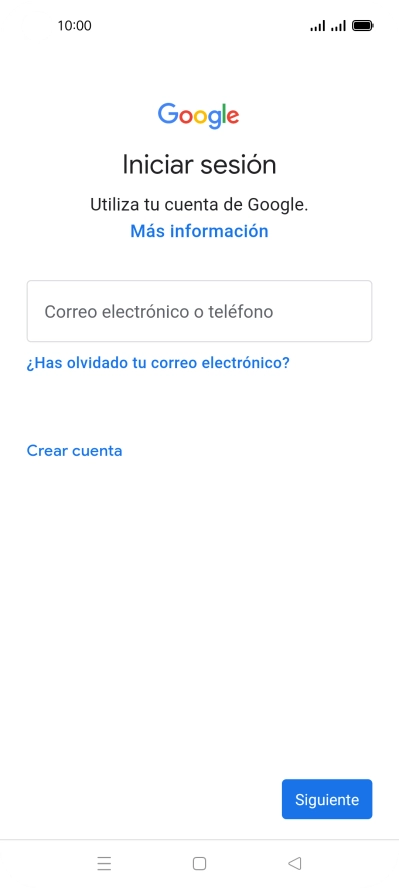 Si no tienes una cuenta de Google, pulsa Crear cuenta y sigue las indicaciones de la pantalla para ver cómo crear una cuenta nueva. Si no tienes una cuenta de Google, pulsa Crear cuenta y sigue las indicaciones de la pantalla para ver cómo crear una cuenta nueva.