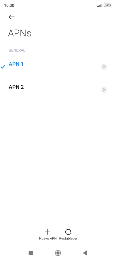 Pulsa la conexión de datos deseada para activarla. Pulsa la conexión de datos deseada para activarla.