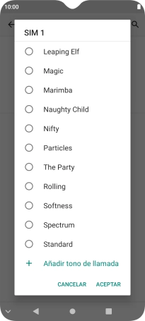 Si deseas seleccionar un timbre de llamada que no sea un timbre de llamada predeterminado, pulsa Añadir tono de llamada y sigue las indicaciones de la pantalla para seleccionar la melodía deseada. Si deseas seleccionar un timbre de llamada que no sea un timbre de llamada predeterminado, pulsa Añadir tono de llamada y sigue las indicaciones de la pantalla para seleccionar la melodía deseada.