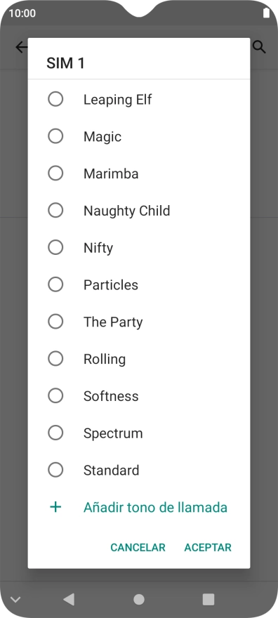 Si deseas seleccionar un timbre de llamada que no sea un timbre de llamada predeterminado, pulsa Añadir tono de llamada y sigue las indicaciones de la pantalla para seleccionar la melodía deseada. Si deseas seleccionar un timbre de llamada que no sea un timbre de llamada predeterminado, pulsa Añadir tono de llamada y sigue las indicaciones de la pantalla para seleccionar la melodía deseada.