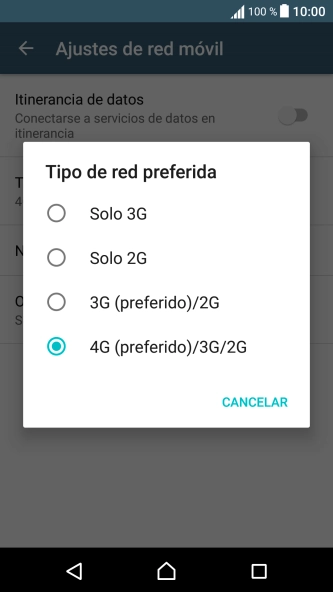 Pulsa el tipo de red deseado. Pulsa el tipo de red deseado.
