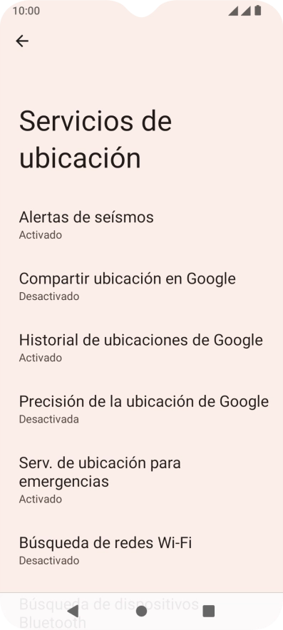 Pulsa Precisión de la ubicación de Google. Pulsa Precisión de la ubicación de Google.