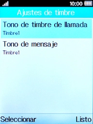 Selecciona Tono de timbre de llamada. Selecciona Tono de timbre de llamada.