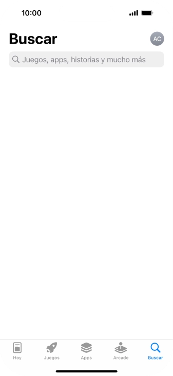 Pulsa en el campo de búsqueda e introduce el nombre o el tema de la app deseada. Pulsa en el campo de búsqueda e introduce el nombre o el tema de la app deseada.