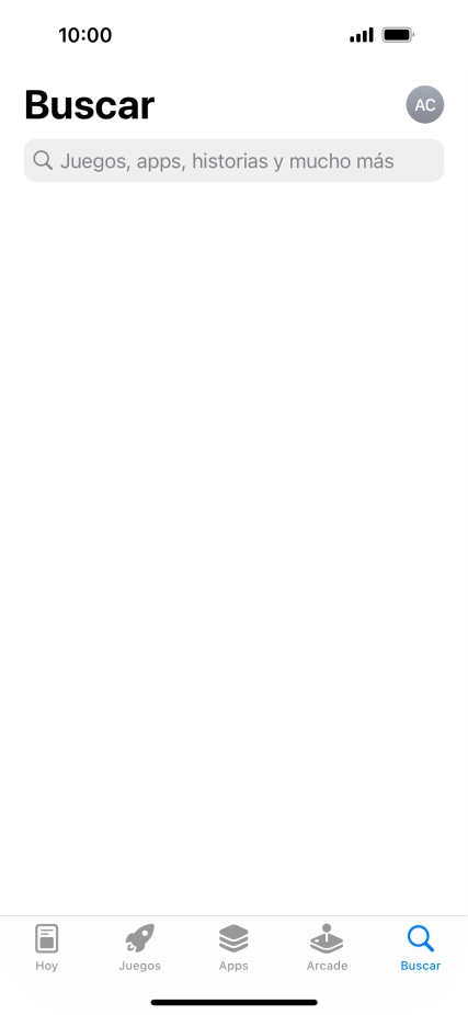 Pulsa en el campo de búsqueda e introduce el nombre o el tema de la app deseada. Pulsa en el campo de búsqueda e introduce el nombre o el tema de la app deseada.